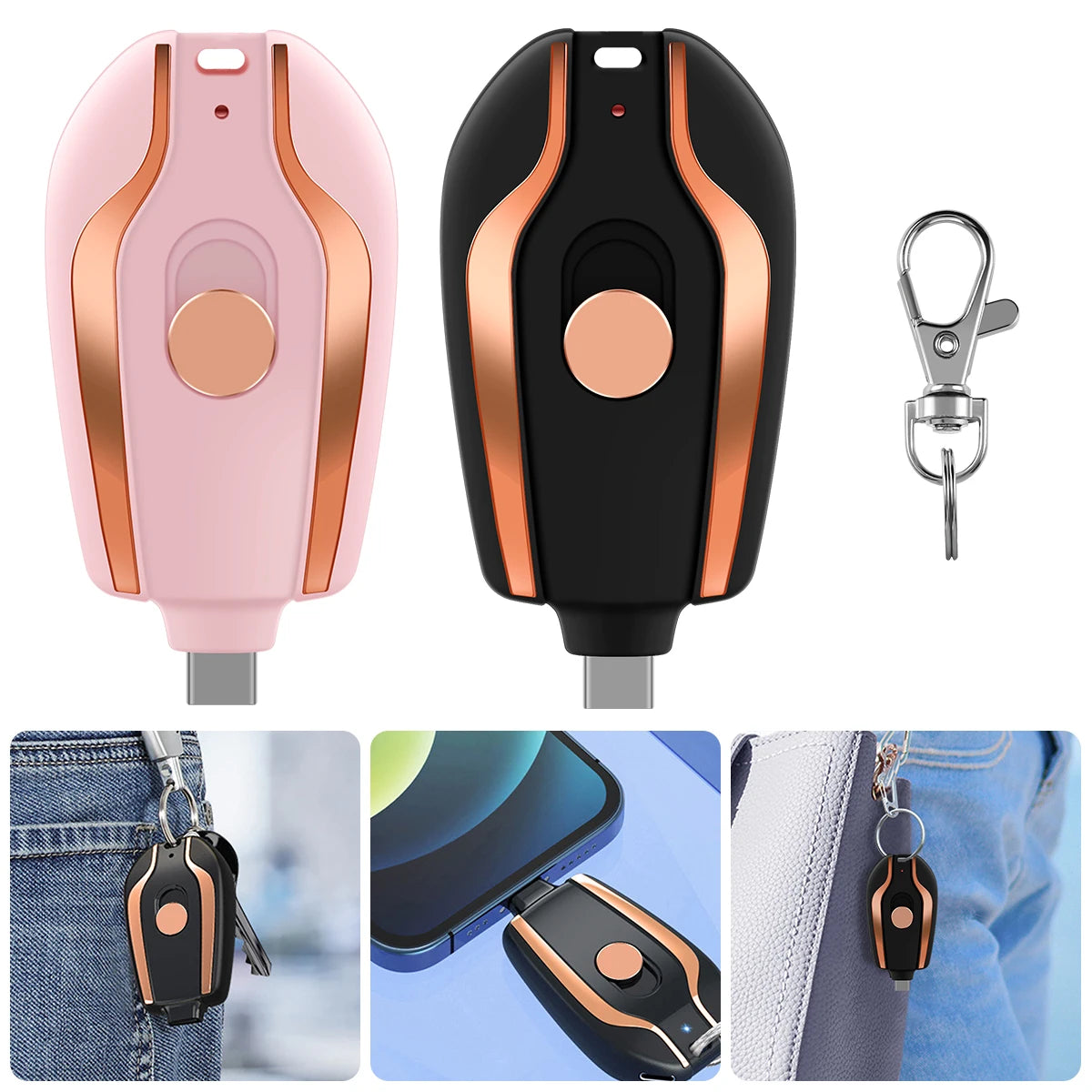 Mini Keychain Portable Charger Power Bank