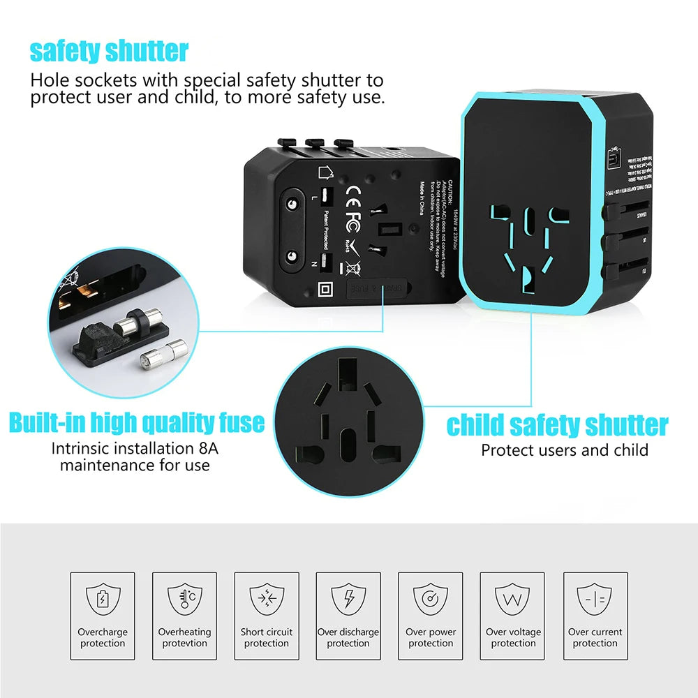 2000W Universal Travel Charger Adapter