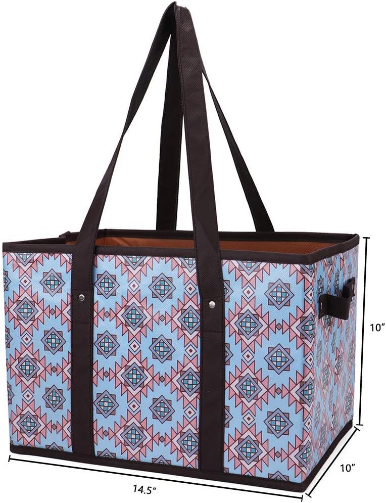 Foraineam Reusable Grocery Bags Set Durable Heavy Duty Tote Bag Collapsible Grocery Shopping Box Bag with Reinforced Bottom - Image 7