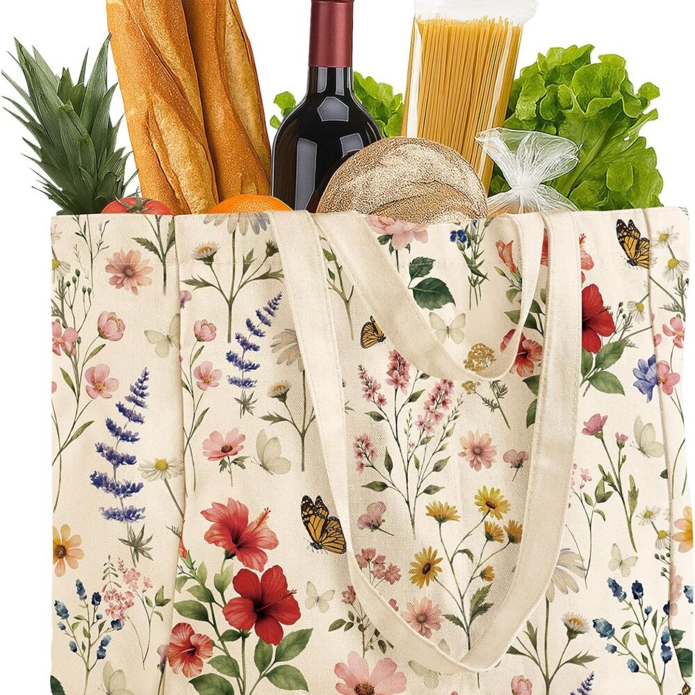 Miss Adola Cute Extra Large Canvas Grocery Tote Bag