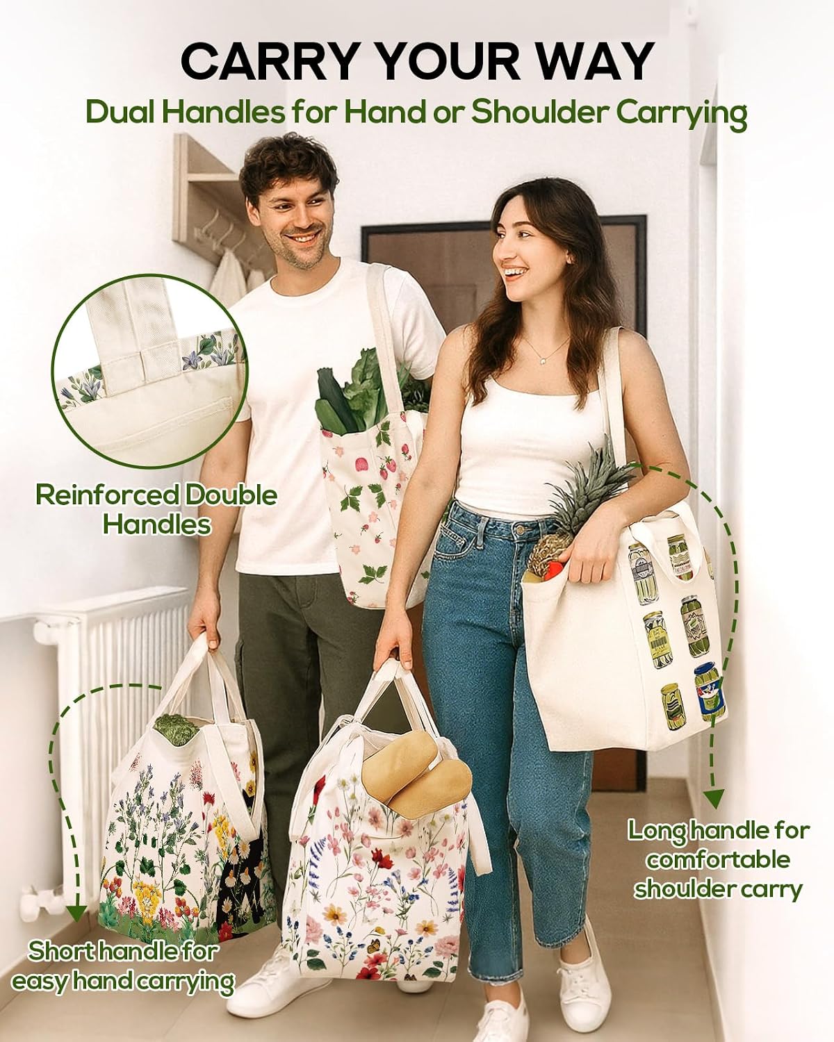 Miss Adola Cute Extra Large Canvas Grocery Tote Bag - Image 6